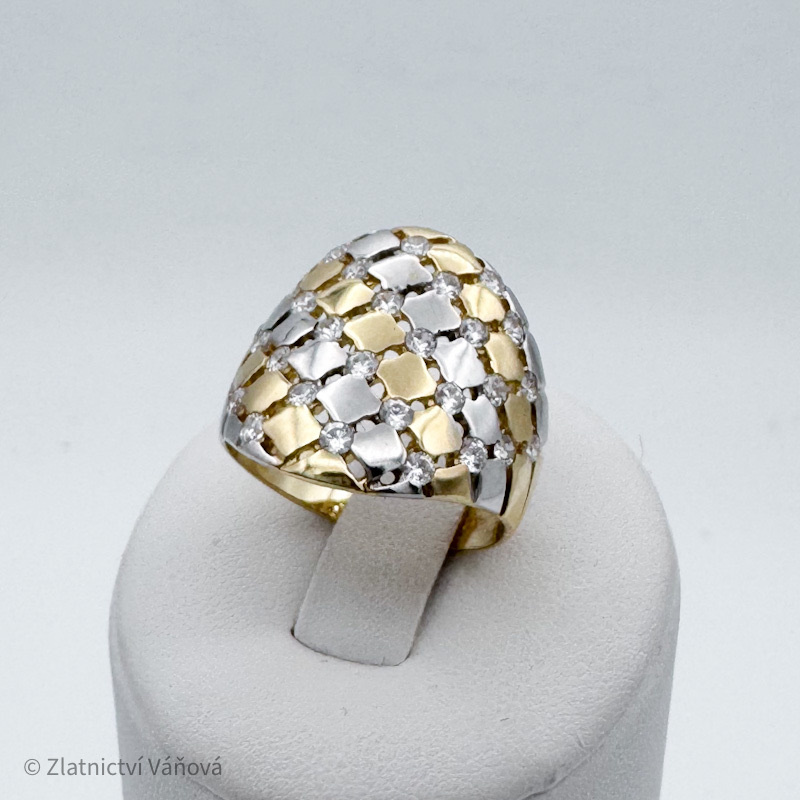 Žluté zlato prsten oválný